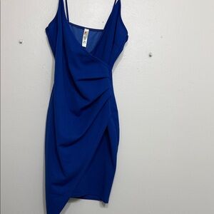 Elegant Asymmetrical Blue Dress